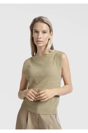 Yaya Textured sleeveless sweater 99980 Soft green