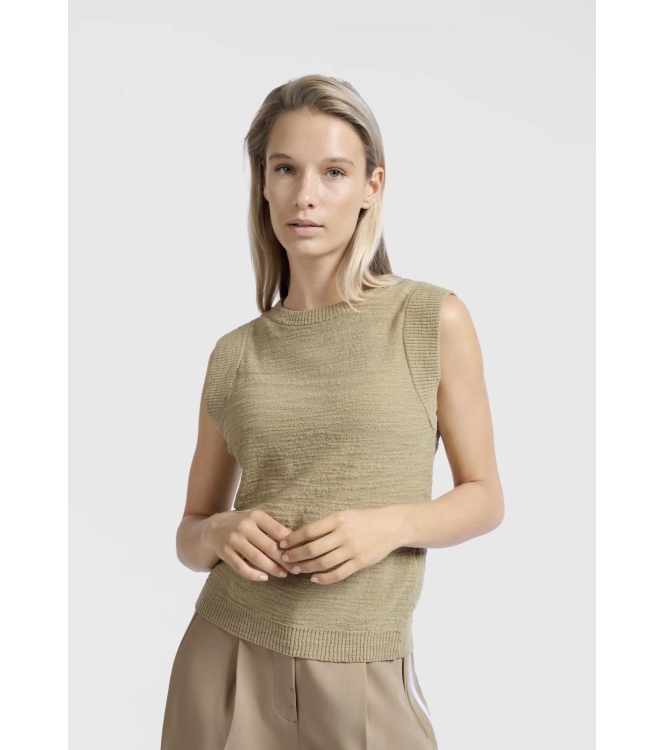 Yaya Textured sleeveless sweater 99980 Soft green