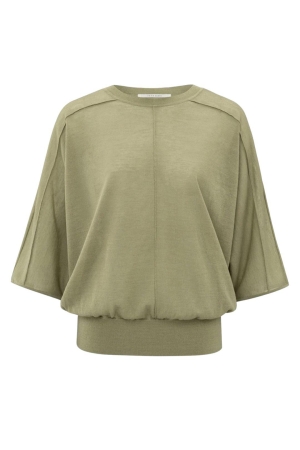 Yaya Transparent batwing sweater 99980 Soft green