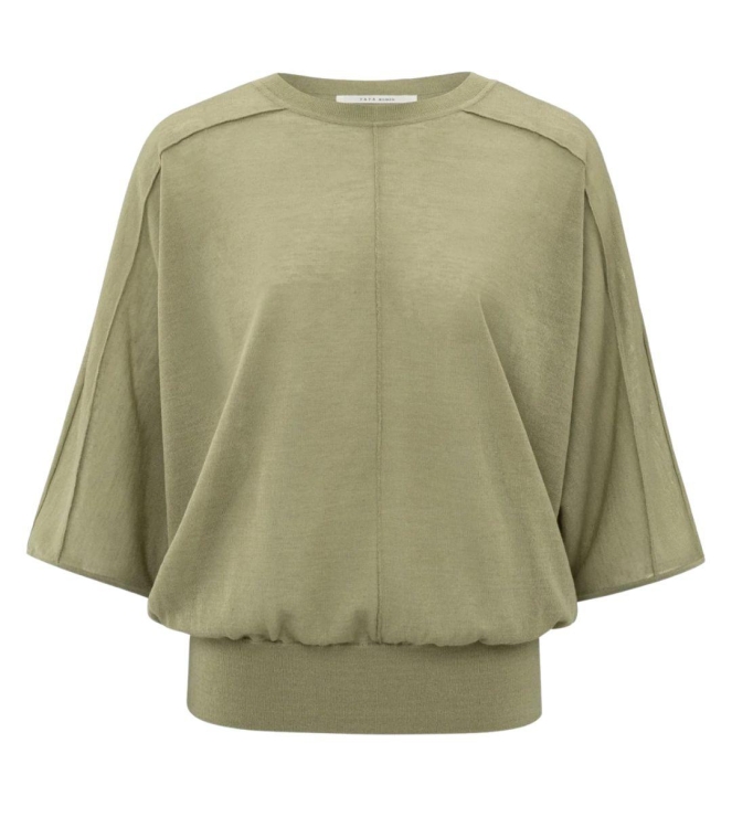 Yaya Transparent batwing sweater 99980 Soft green