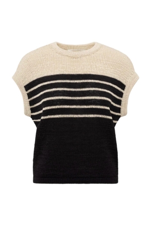 Yaya Sleeveless striped tape yarn s 209081 Summer sand dessin