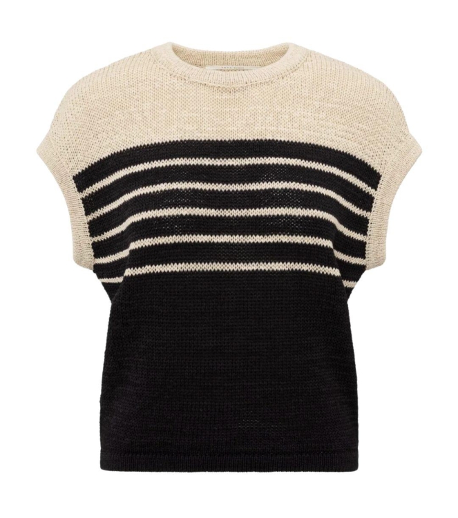 Yaya Sleeveless striped tape yarn s 209081 Summer sand dessin