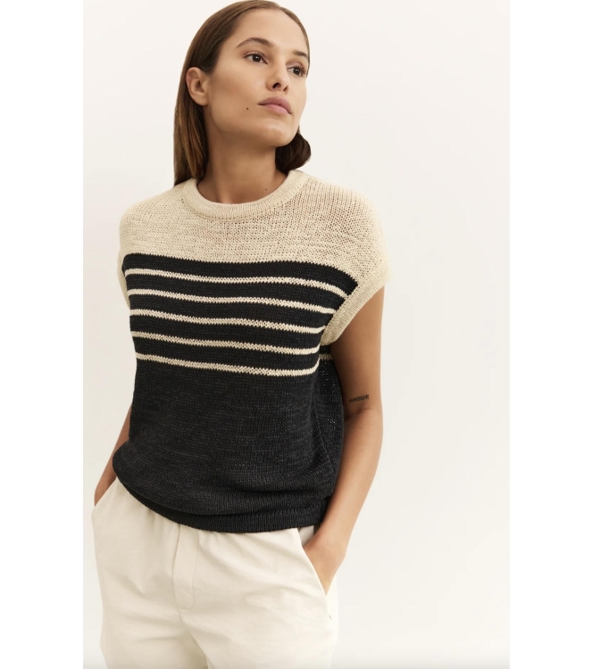 Yaya Sleeveless striped tape yarn s 209081 Summer sand dessin