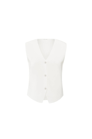 Yaya Clean knitted gilet 00000 Pure white