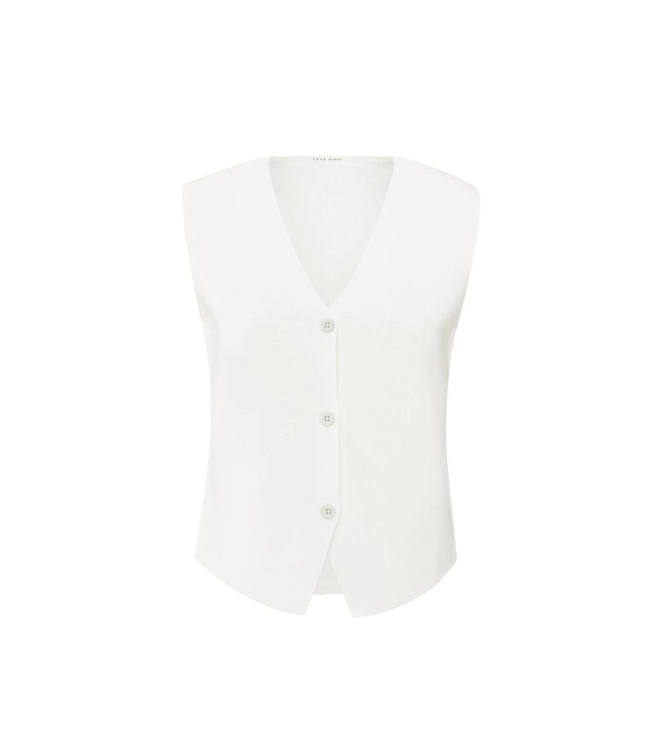 Yaya Clean knitted gilet 00000 Pure white