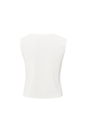 Yaya Clean knitted gilet 00000 Pure white