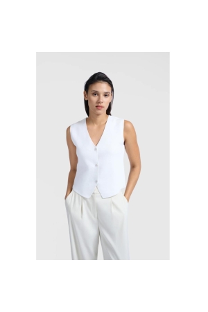 Yaya Clean knitted gilet 00000 Pure white
