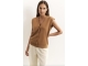Yaya Knitted spencer with shoulder 71044 Chipmunk brown