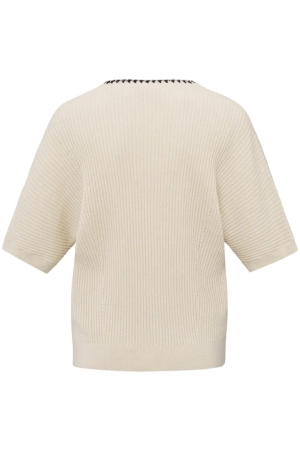 Yaya Rib cardigan with fun detail a 20908 Summer sand