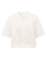 Yaya Blouse w. drawcord and cut sea off white