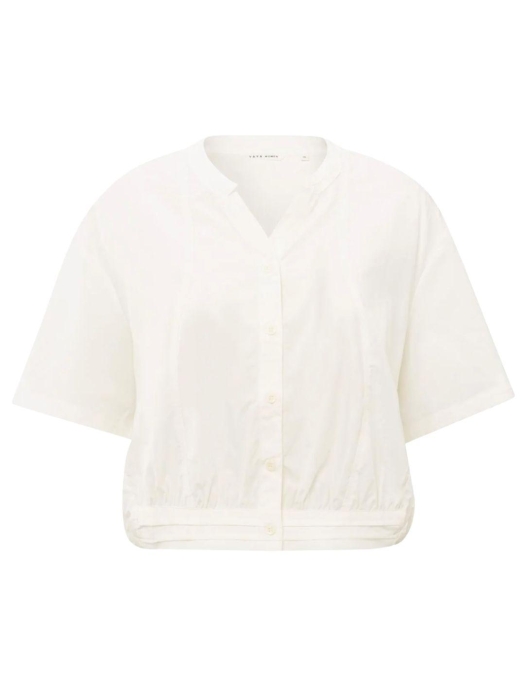 Yaya Blouse w. drawcord and cut sea off white