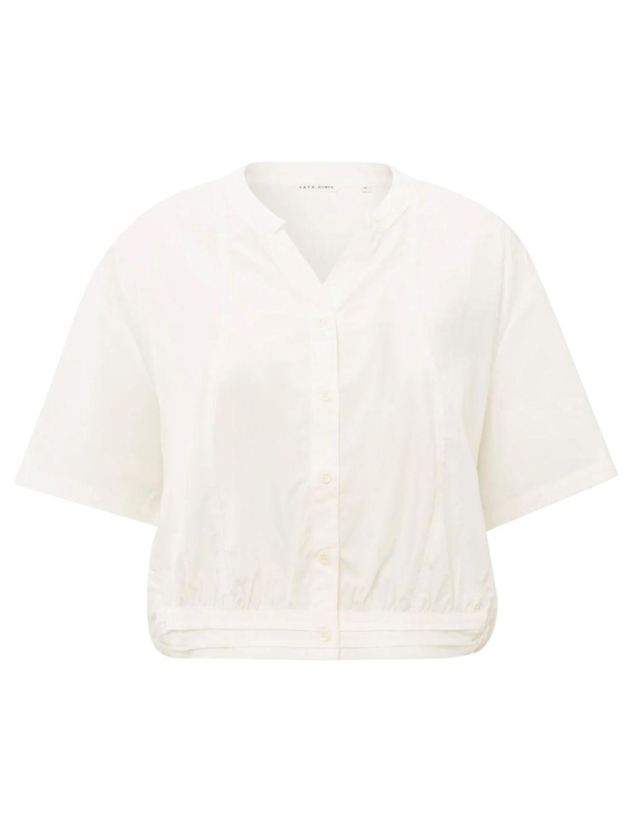 Yaya Blouse w. drawcord and cut sea off white