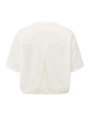 Yaya Blouse w. drawcord and cut sea off white