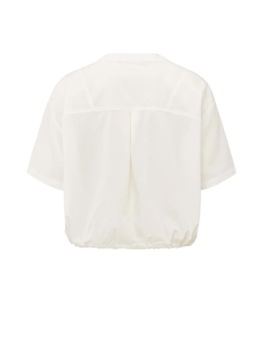 Yaya Blouse w. drawcord and cut sea off white