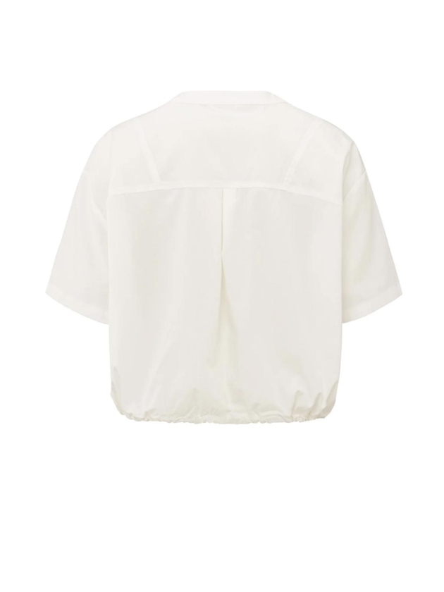 Yaya Blouse w. drawcord and cut sea off white