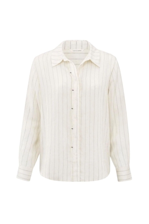 Yaya Striped shirt with tack detail 20981 Summer sand dessin