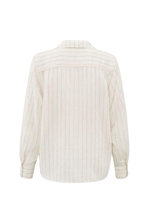 Yaya Striped shirt with tack detail 20981 Summer sand dessin