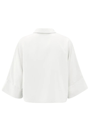Yaya Cropped loose fit blouse 00000 Pure white