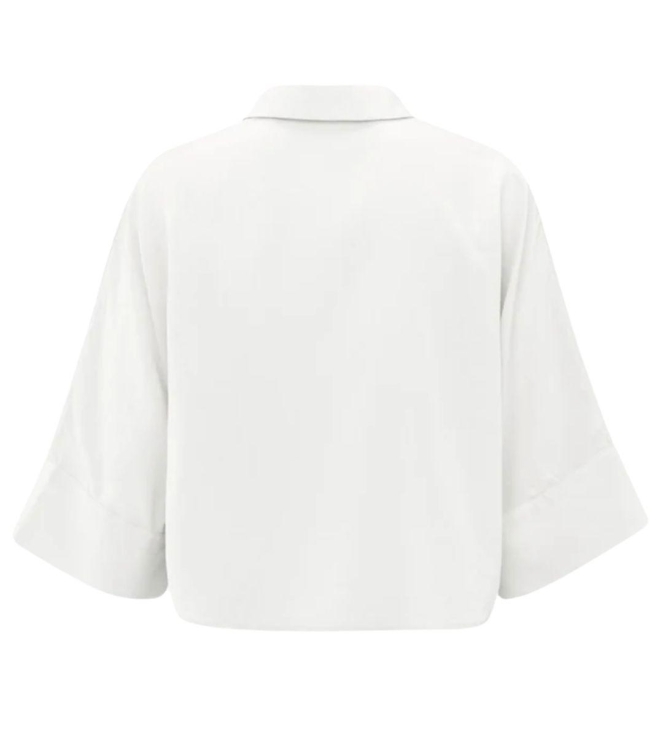 Yaya Cropped loose fit blouse 00000 Pure white
