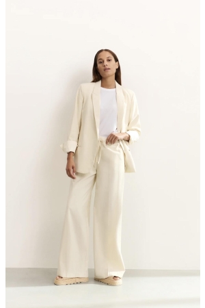 Yaya Woven wide leg trousers with e