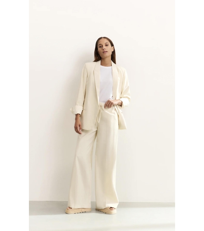 Yaya Woven wide leg trousers with e