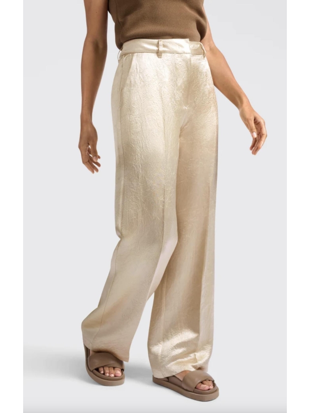 Yaya Satin wide leg trousers 20908 Summer sand
