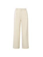 Yaya Linen mix wide leg trouse-L32 20908 Summer sand