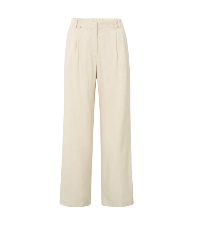 Yaya Linen mix wide leg trouse-L32 20908 Summer sand
