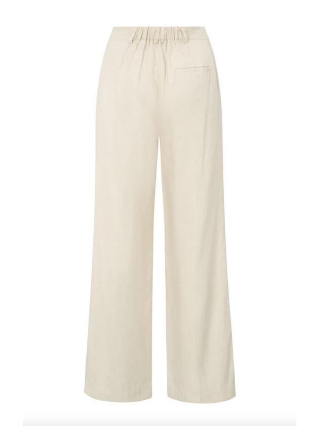 Yaya Linen mix wide leg trouse-L32 20908 Summer sand