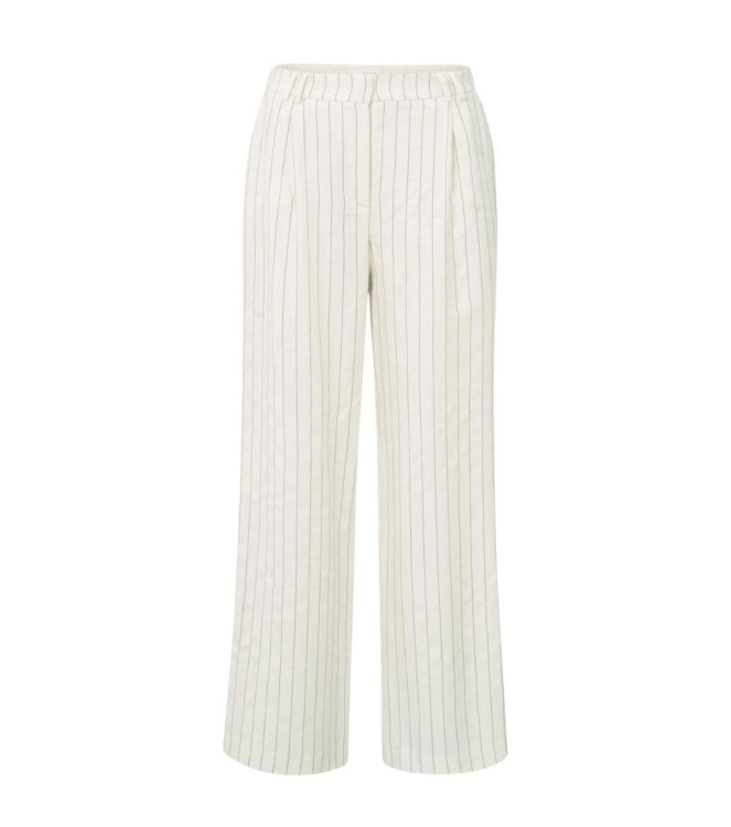 Yaya Linen mix wide leg trousers 999881 Sand linen beige dessin