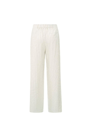 Yaya Linen mix wide leg trousers 999881 Sand linen beige dessin