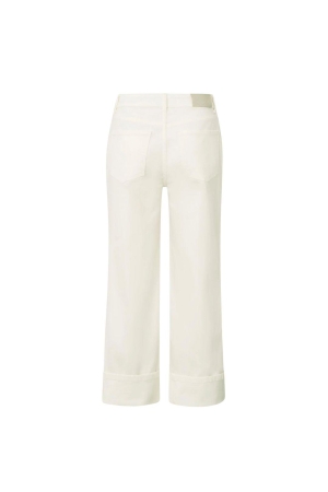 Yaya Mid waist denim w. roll-up 00000 Pure white