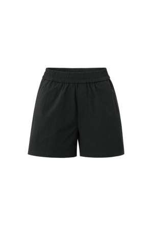 Yaya Woven short with elastic waist 99989 Washed black