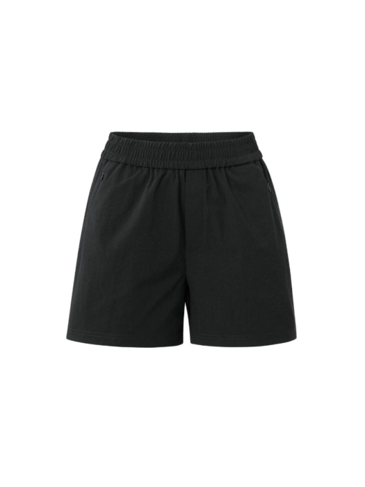 Yaya Woven short with elastic waist 99989 Washed black