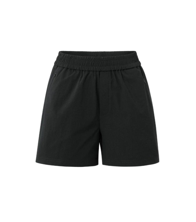 Yaya Woven short with elastic waist 99989 Washed black