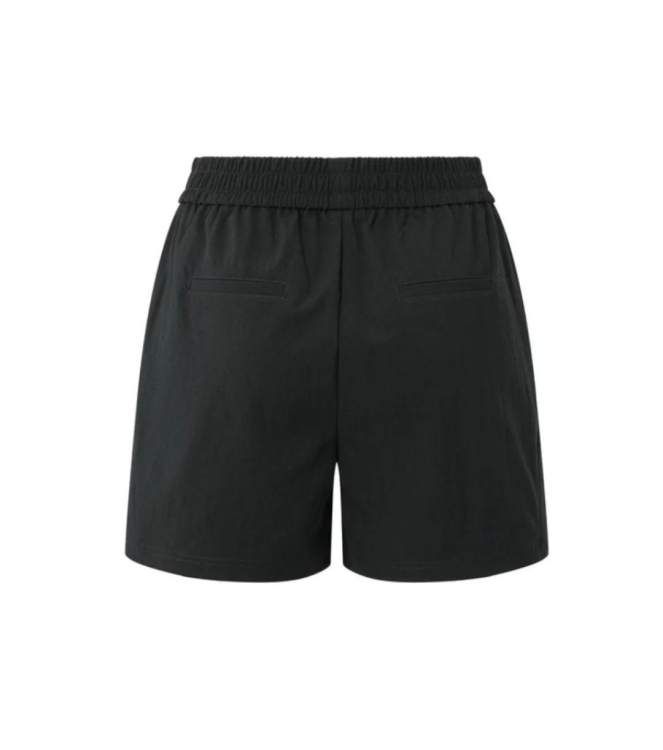 Yaya Woven short with elastic waist 99989 Washed black
