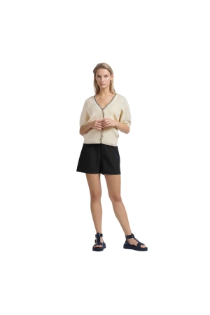 Yaya Woven short with elastic waist 99989 Washed black