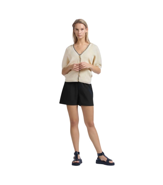 Yaya Woven short with elastic waist 99989 Washed black