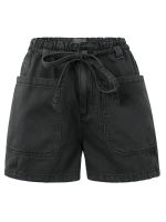 Yaya Garment dye woven high waist 99989 Washed black