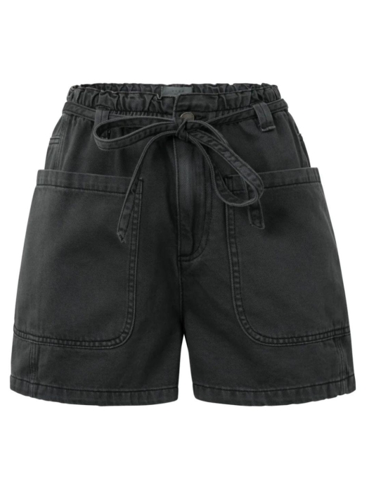 Yaya Garment dye woven high waist 99989 Washed black