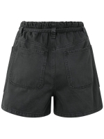 Yaya Garment dye woven high waist 99989 Washed black