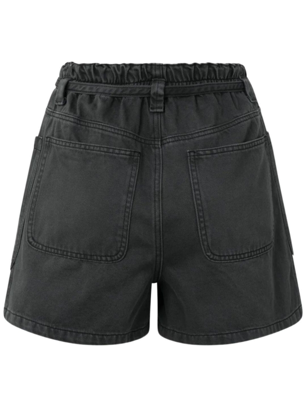 Yaya Garment dye woven high waist 99989 Washed black