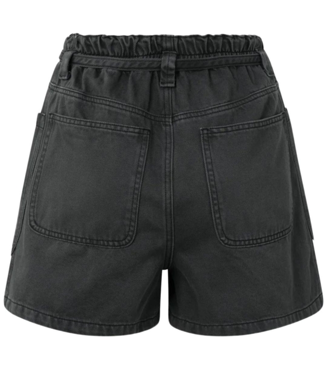 Yaya Garment dye woven high waist 99989 Washed black