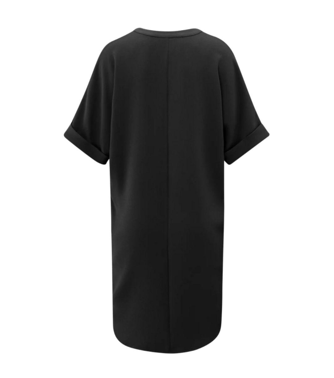 Yaya Folded short sleeve dress 9989 Washed black