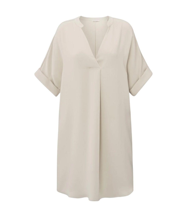 Yaya Folded short sleeve dress 35304 Rainy day beige