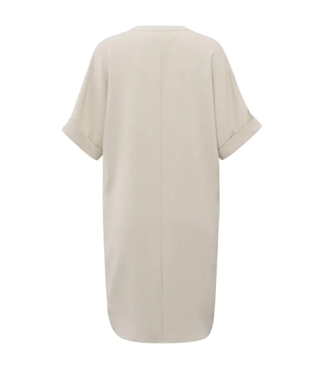 Yaya Folded short sleeve dress 35304 Rainy day beige