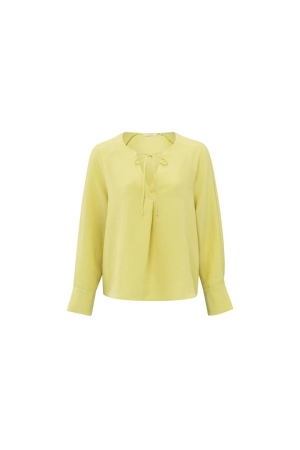 Yaya V-neck top w. straps 20626 lemon grass yellow