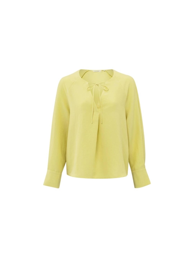 Yaya V-neck top w. straps 20626 lemon grass yellow