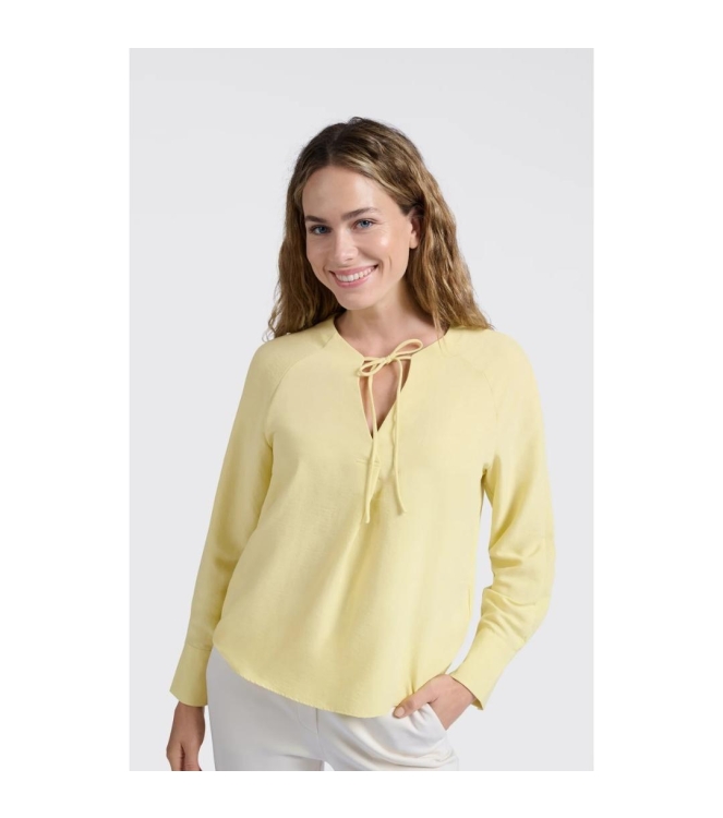 Yaya V-neck top w. straps 20626 lemon grass yellow