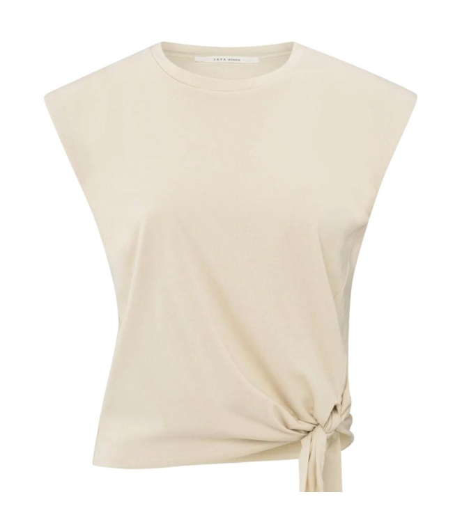 Yaya Sleeveless top with knot 20908 Summer sand